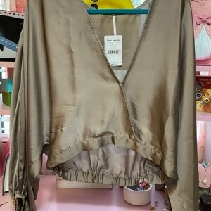 Free people mushroom color lightweight shirt large
